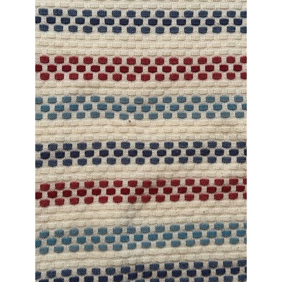 Vtg Textured Polo Striped Red Blue 90s 1/4 Zip Medium Alfred Dunner - Picture 5 of 8